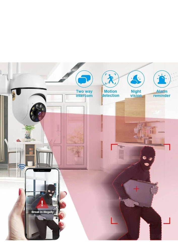 WiFi CCTV Camera with PTZ & Fixed View | AI Motion Detection, Color Night Vision, Two-Way Audio, 360° Coverage, App Remote Access CCTV Security Camera