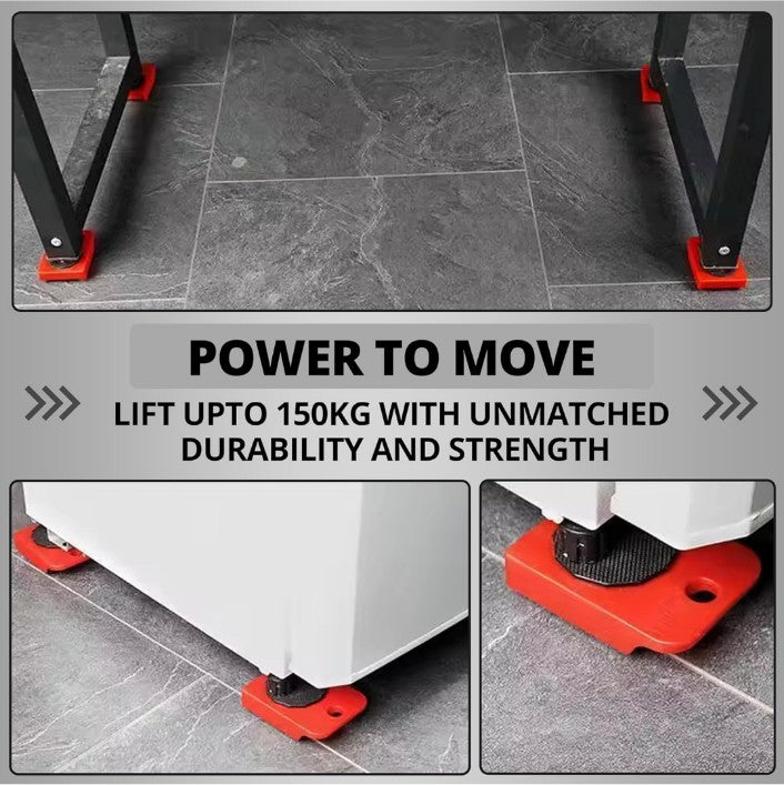 SPOTVIEW Furniture Lifter/Shifter Tool - 4 Pcs 3.9"x3.15" Slides Kit, Move Roller Tools Max Up for 150KG/331LBS, 360 Degree Rotatable Pads, Easily Redesign and Rearrange (Pack of 1)