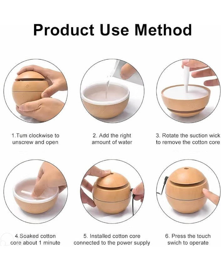 Humidifiers Essential Oil Diffuser Aroma Air Humidifier for Car, Office, Babies, Humidifiers for Home, Air Humidifier for Room (Random Colour)