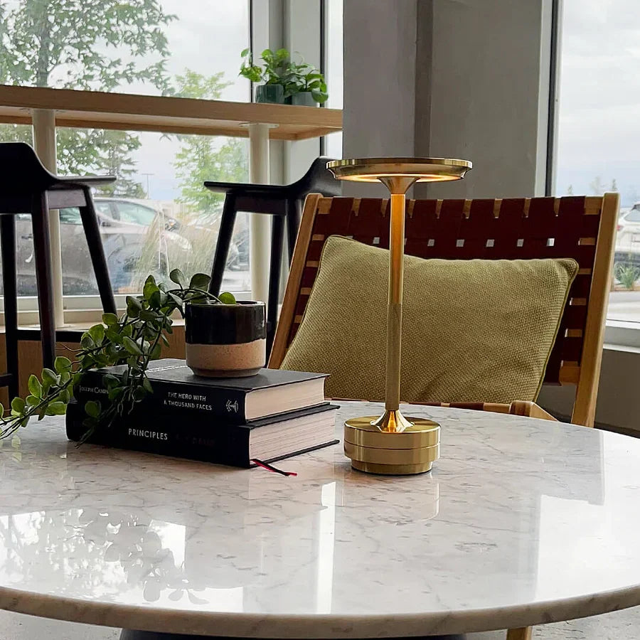 CosmicGlow: Rechargeable Super Premium Cordless LED Table Lamp, Heavy Metal Portable Lamp with Touch Sensor, Stepless Dimming & for Bedroom, Nightstand & Café Ambience