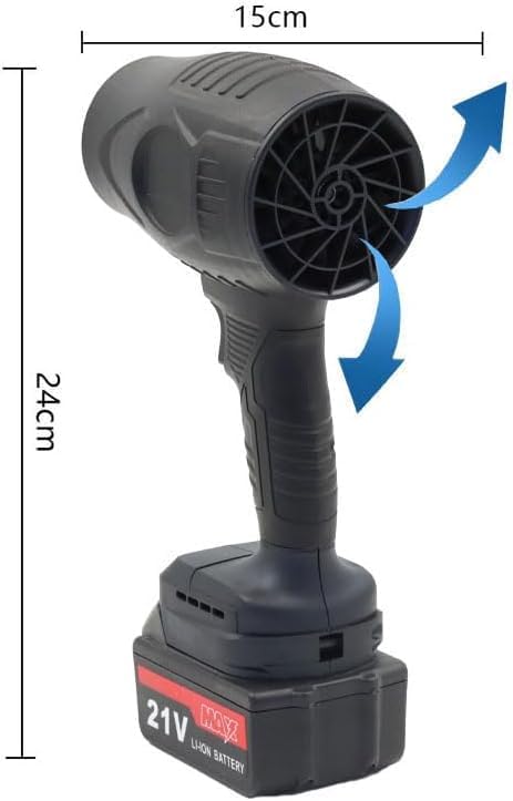 Powerful 48V cordless air blower with brushless motor. Perfect for car cleaning, home maintenance &amp; outdoor use. Portable turbo jet performance.
