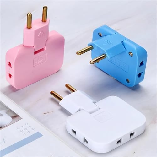 FlexiPlug: 3-in-1 Foldable Plug Adapter with Dual Sockets, 180° Rotating Multiplug for Cramped Spaces, Travel, Desk & Daily Use