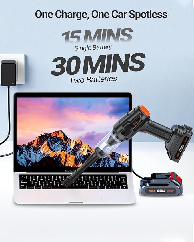 Portable Car Vacuum Cleaner with Blower | USB Rechargeable Wireless Handheld Car Vacuum Cleaner Travelling,Portable,Rechargeable (4in1)