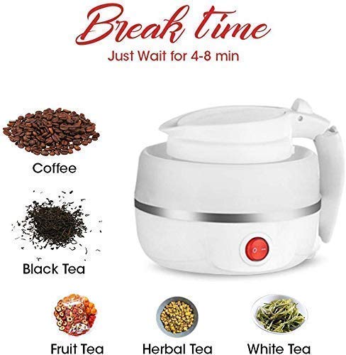 FlexiKettle: Foldable Electric Silicone Kettle with Fast Boiling, 600ml Capacity & Boil-Dry Protection for Travel & Home Use