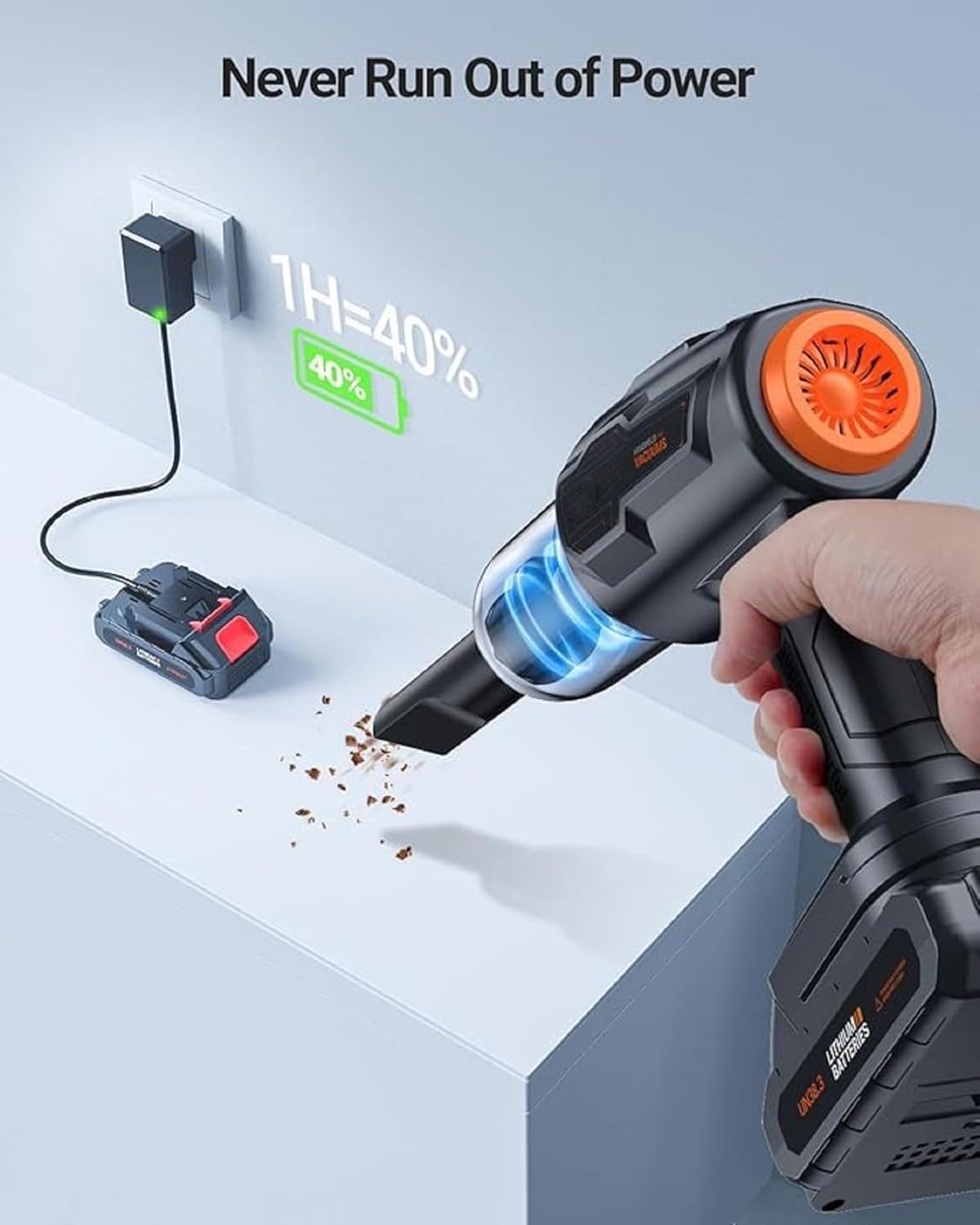 Portable Car Vacuum Cleaner with Blower | USB Rechargeable Wireless Handheld Car Vacuum Cleaner Travelling,Portable,Rechargeable (4in1)