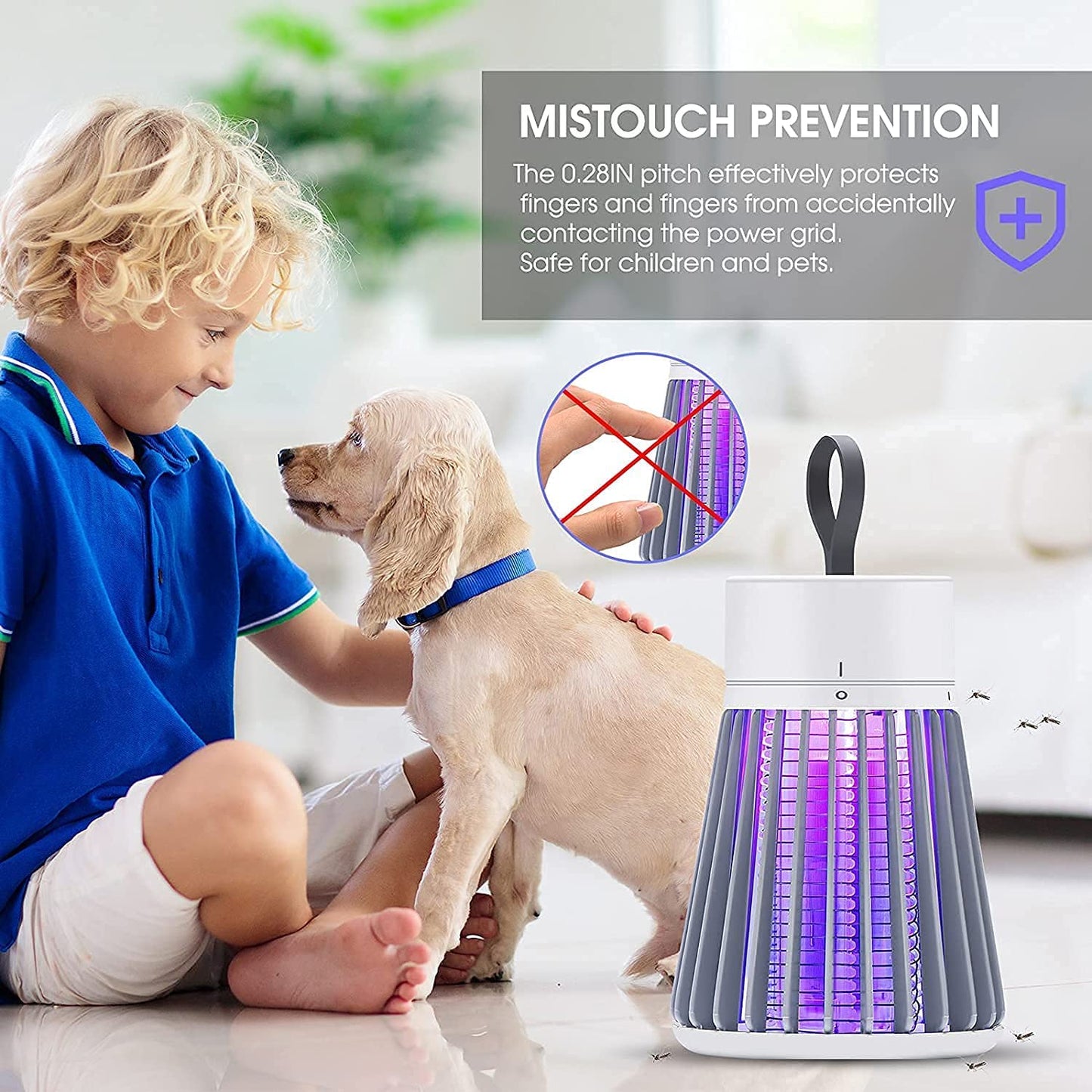 BugShield: USB-Powered Mosquito Killer Lamp with UV LED – Safe & Silent Indoor Zapper for Bedrooms, Living Rooms, Patios & Outdoor Protection