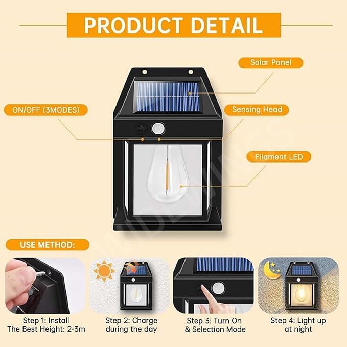 EcoGlow: Solar-Powered Motion Sensor LED Bulb with Auto Charging & Dusk-to-Dawn Lighting for Outdoor, Patio & Garden