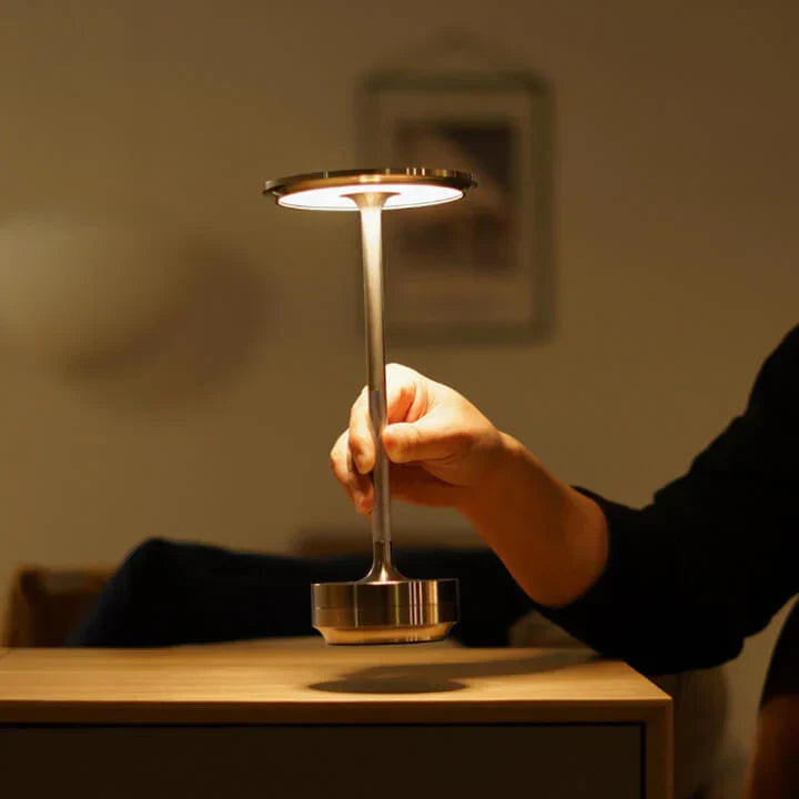 CosmicGlow: Rechargeable Super Premium Cordless LED Table Lamp, Heavy Metal Portable Lamp with Touch Sensor, Stepless Dimming & for Bedroom, Nightstand & Café Ambience