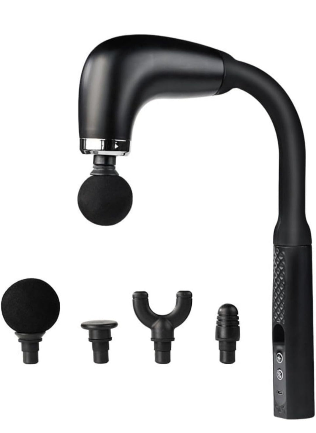 Rechargeable Percussion Massage Gun | Deep Tissue Handheld Massager with Extension Handle | Effective Pain Relief for Neck, Back, Shoulder, Legs | Pack of 1