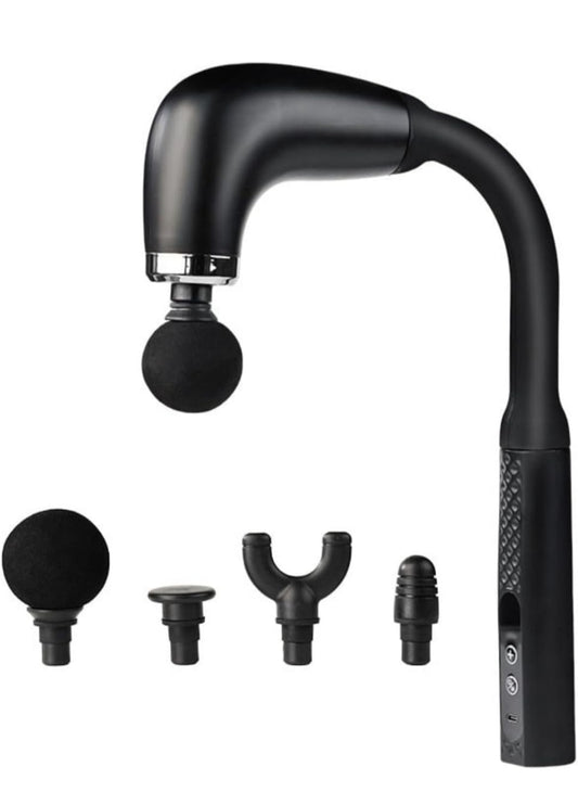 Rechargeable Percussion Massage Gun | Deep Tissue Handheld Massager with Extension Handle | Effective Pain Relief for Neck, Back, Shoulder, Legs | Pack of 1