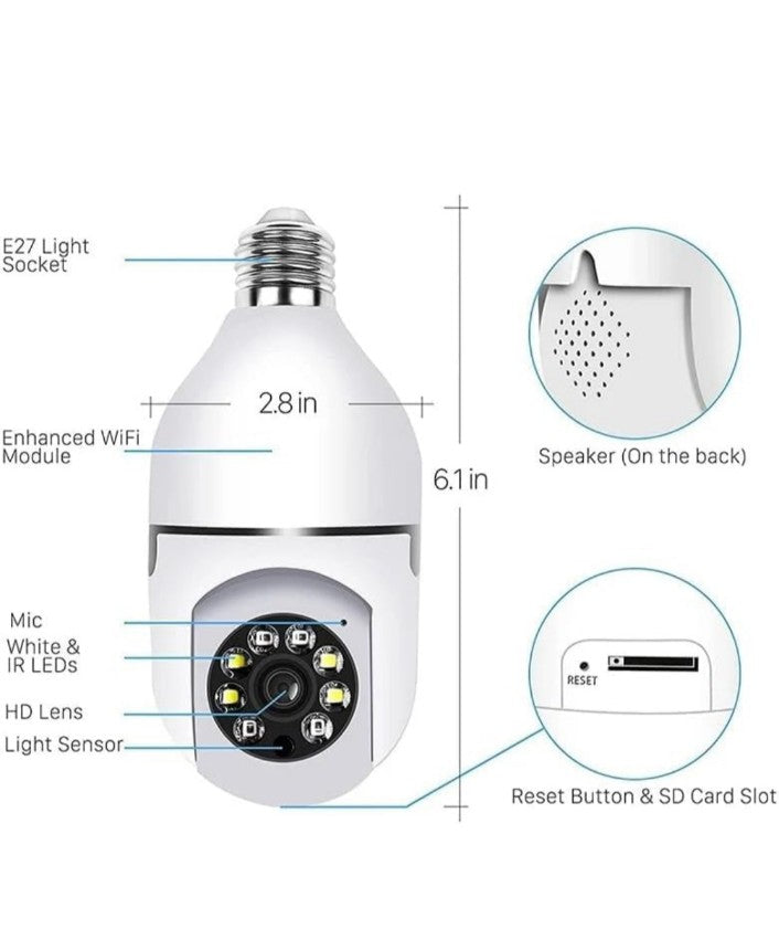 Perfect for Home, Shop, Godown & Office Monitoring HD CCTV WiFi Camera | Motion Sensor LED Light | Pan/Tilt |Two- Way Audio