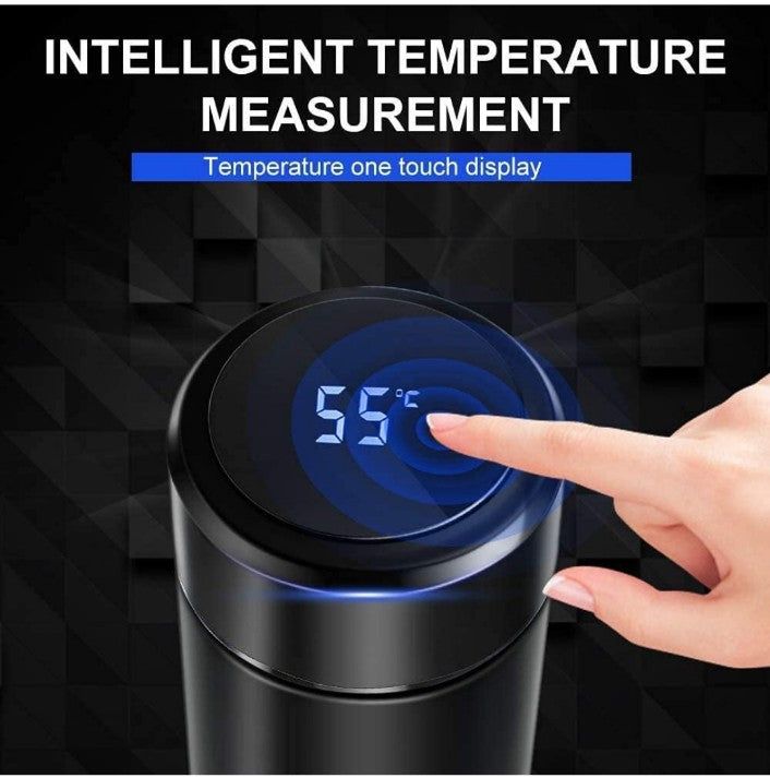 Smart Led Display Temperature Bottle Vacuum Flask Stainless Steel | Leakproof | Travel, Kids, Fitness, Sports, Gym, Workout | With Straw (Temperature Bottle, 500 Ml)