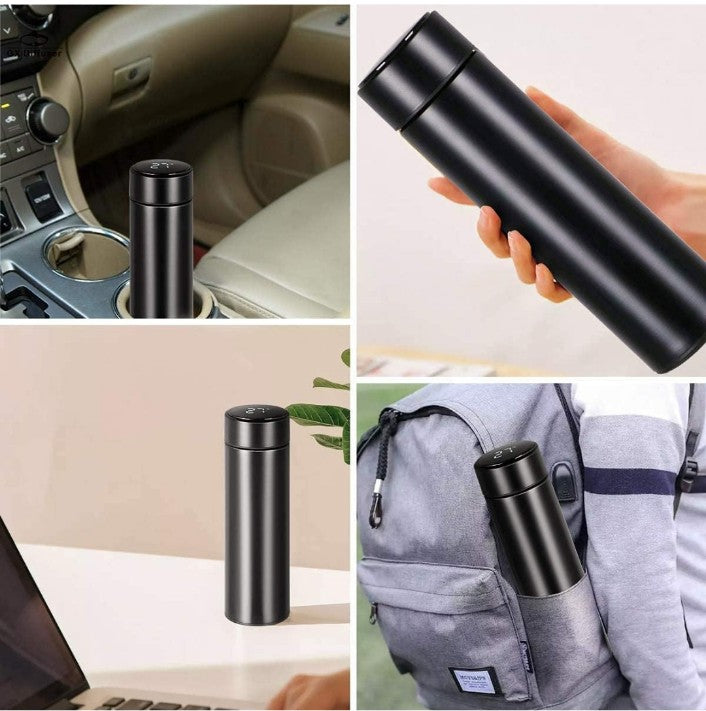 Smart Led Display Temperature Bottle Vacuum Flask Stainless Steel | Leakproof | Travel, Kids, Fitness, Sports, Gym, Workout | With Straw (Temperature Bottle, 500 Ml)