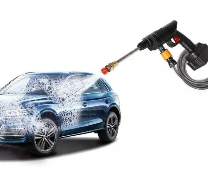 Double Battery.) Cordless Portable Wireless Pressure Washer Gun 48V 12000mAh High Pressure Water Gun for Car Wash and Bike Cleaning with Adjustable Nozzle and 5M Hose Pipe
