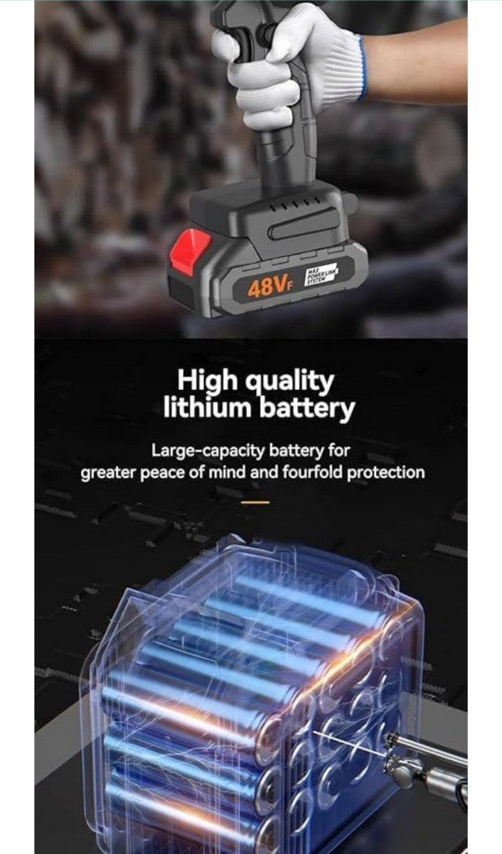 Mini Chainsaw 6 Inch, Cordless Mini Chainsaw Battery Powered with 21V 4000mAh Rechargeable Battery, One-Hand Use Electric Chainsaw, Handheld Chainsaw for Tree Trimming Wood Cutting