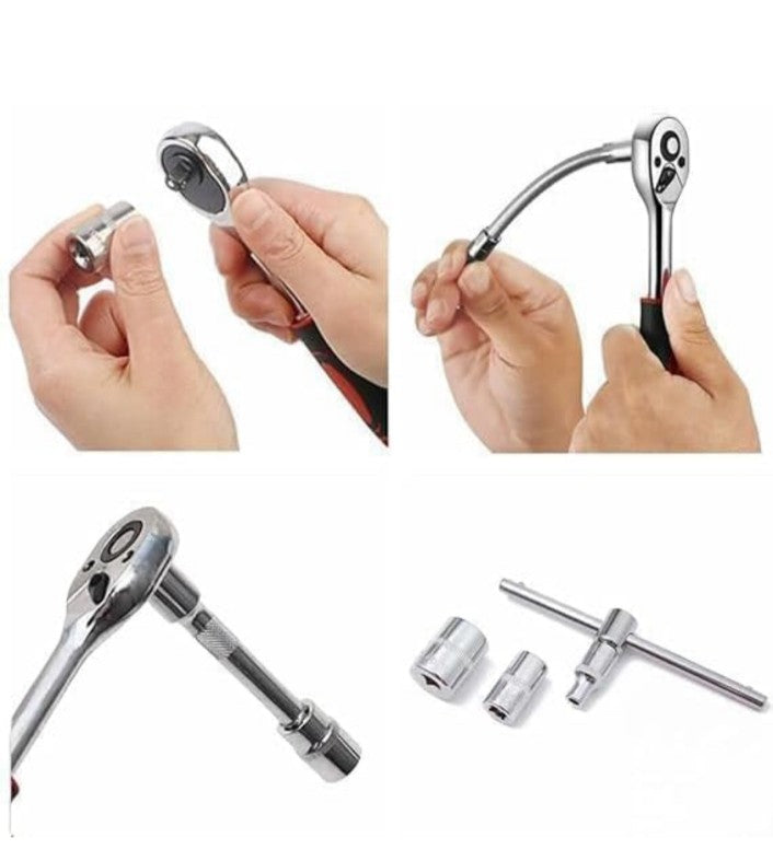 Tool Kit for Home Use | Tools Set, Hand Tools, Bike Tool Kit Set, Socket Wrench Set, Spanner Set All Size Tool Kit Goti Pana Set - Box End (46 in 1),
