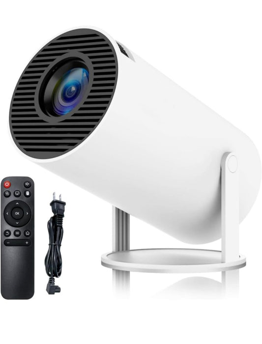 Smart Projector with Android 11 HD Projector 1080P 4K WiFi6 BT Home Theater Video Projector 180° Rotatable Stand Car Keystone Correction for Mobile Phone TV Stick