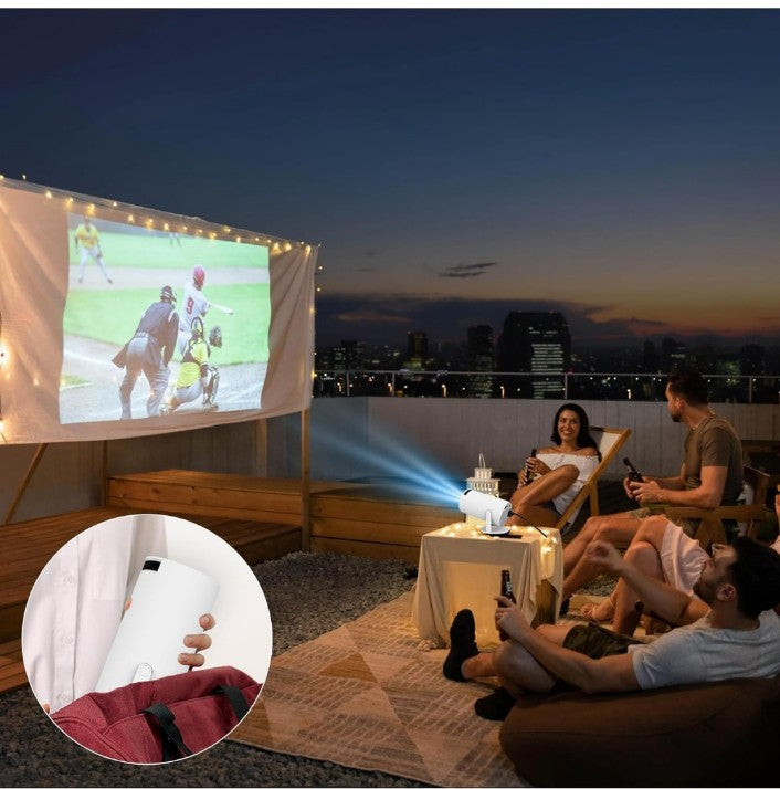 Smart Projector with Android 11 HD Projector 1080P 4K WiFi6 BT Home Theater Video Projector 180° Rotatable Stand Car Keystone Correction for Mobile Phone TV Stick