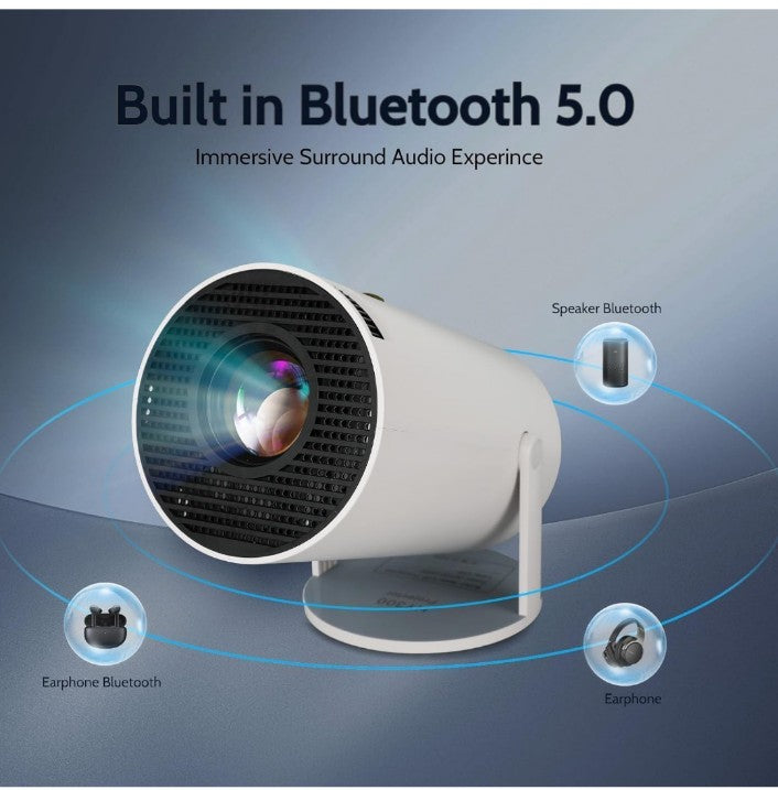 Smart Projector with Android 11 HD Projector 1080P 4K WiFi6 BT Home Theater Video Projector 180° Rotatable Stand Car Keystone Correction for Mobile Phone TV Stick