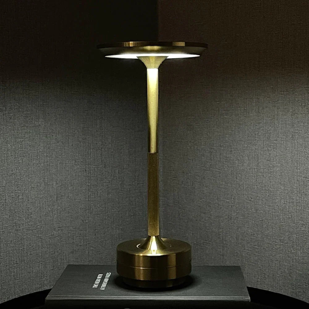 CosmicGlow: Rechargeable Super Premium Cordless LED Table Lamp, Heavy Metal Portable Lamp with Touch Sensor, Stepless Dimming & for Bedroom, Nightstand & Café Ambience